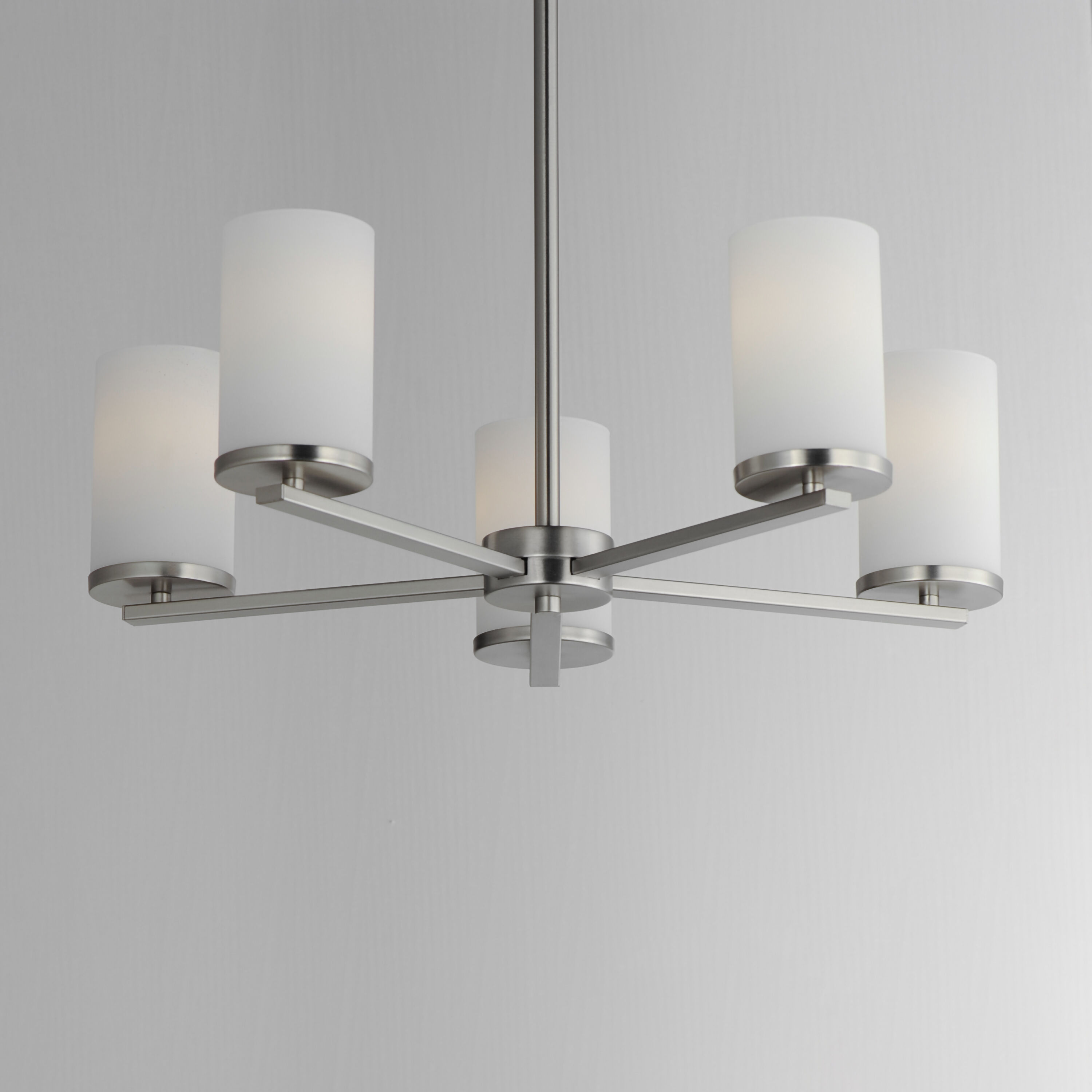 Lateral 5 Light 24 inch Satin Nickel Chandelier Ceiling Light