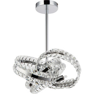 Knot 4 Light 12 inch Chrome and Crystal Pendant Ceiling Light