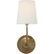 Thomas O'Brien Vendome 1 Light 5.5 inch Hand-Rubbed Antique Brass Single Sconce Wall Light in Linen