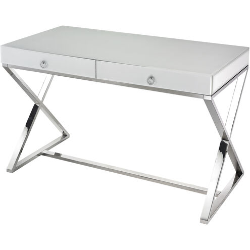 Super White 48 X 25 inch Chrome with White Desk