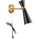 Blaze Wall Sconce Wall Light in Aged Gold Brass and Black