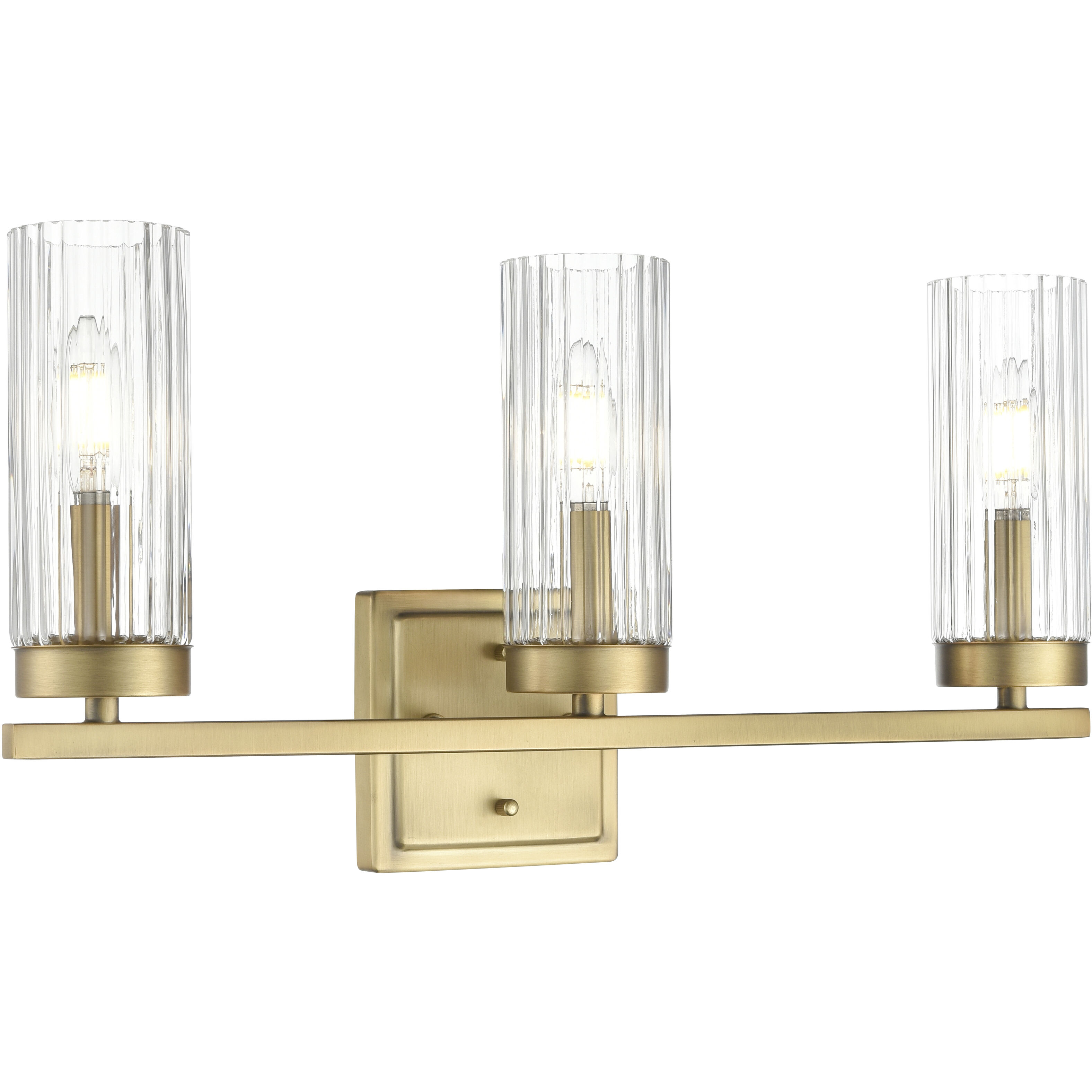 Iversen 3 Light 21 inch Vintage Brass Bathroom Vanity Light Wall Light