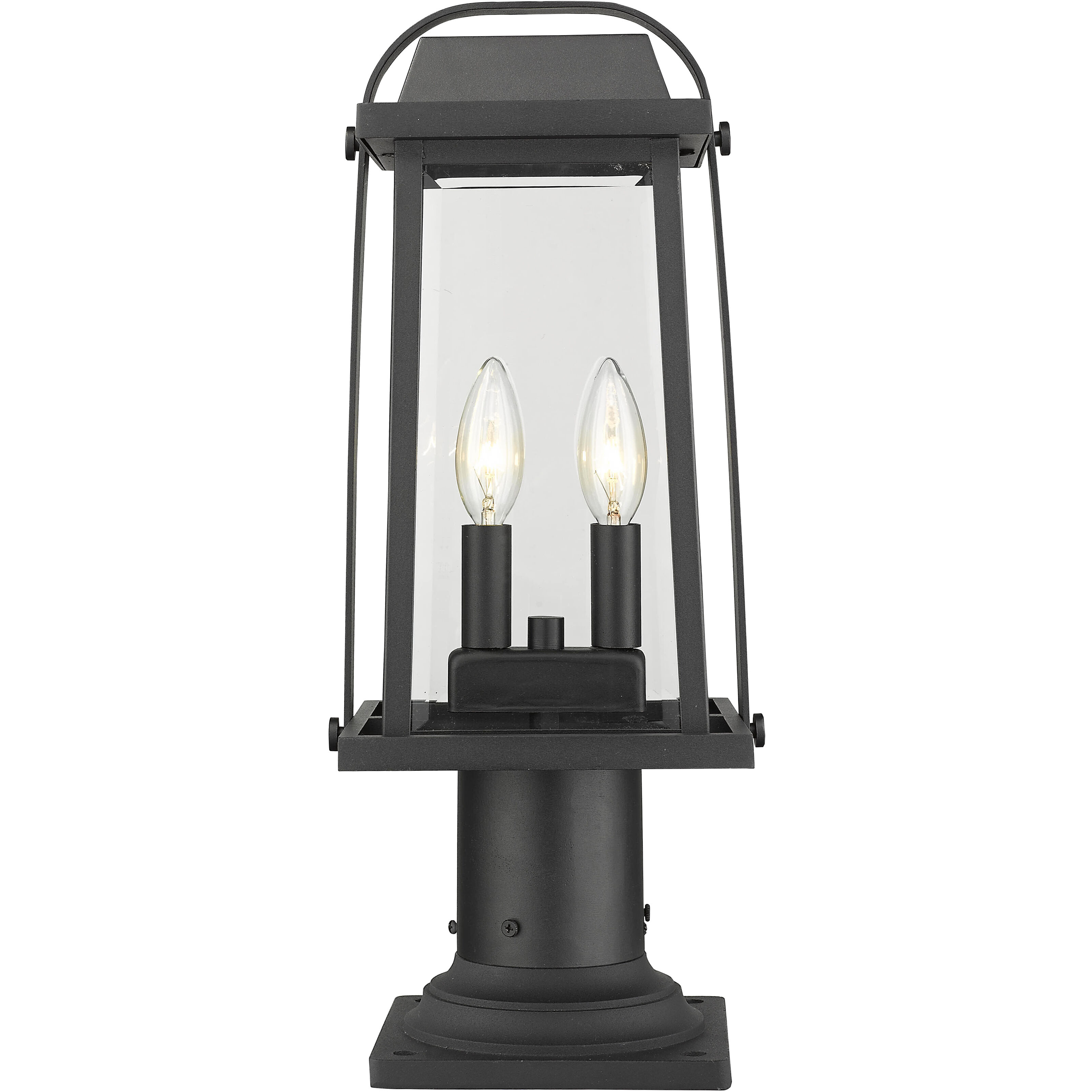 Millworks 2 Light 18.75 inch Black Outdoor Pier Mounted Fixture