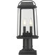 Millworks 2 Light 18.75 inch Black Outdoor Pier Mounted Fixture