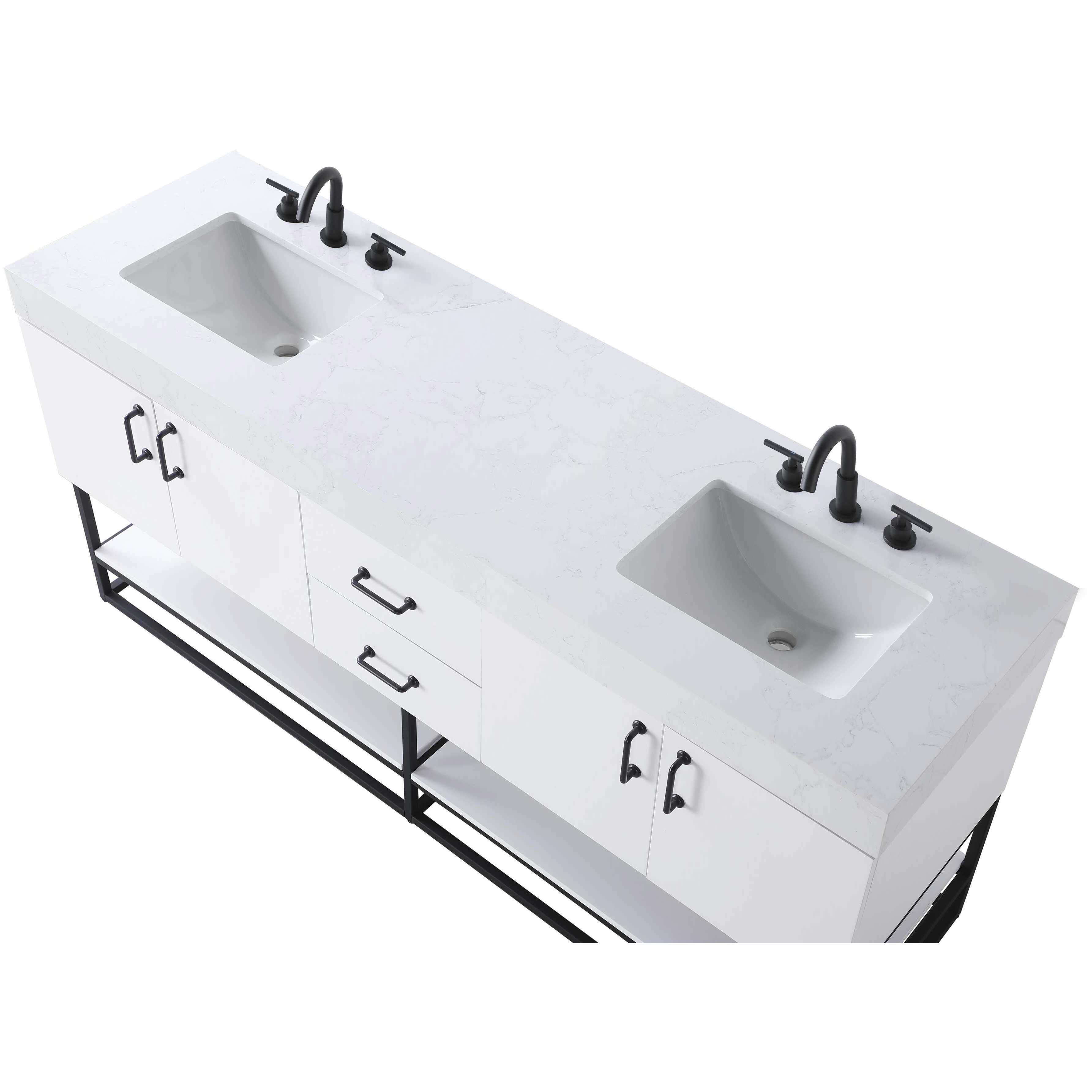 Caroline 72 X 34 inch White Bathroom Vanity Cabinet