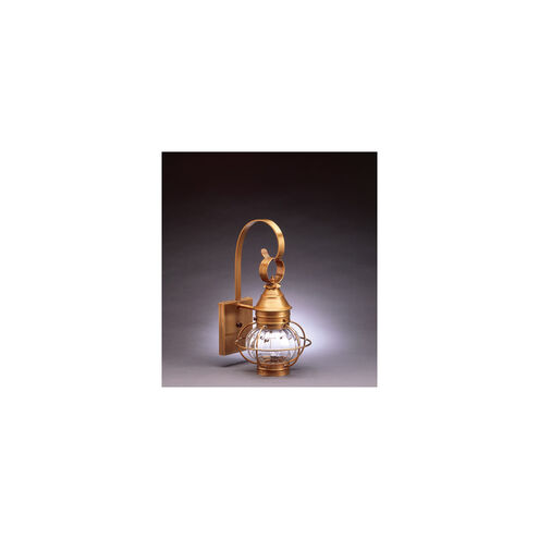 Onion 1 Light 15.5 inch Dark Brass Outdoor Wall Light in Optic Glass