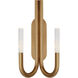 Kelly Wearstler Rousseau LED 10 inch Antique-Burnished Brass Double Wall Sconce Wall Light in Seeded Glass