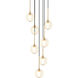 Jemyca 7 Light 19.75 inch Aged Gold Brass Pendant Ceiling Light in Aged Gold Brass and Clear