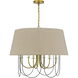 Eupora 6 Light 28 inch Antique Brass and Black Chandelier Ceiling Light