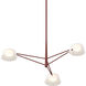 Ray LED 35.75 inch Oxide Red and Opal White Chandelier Ceiling Light