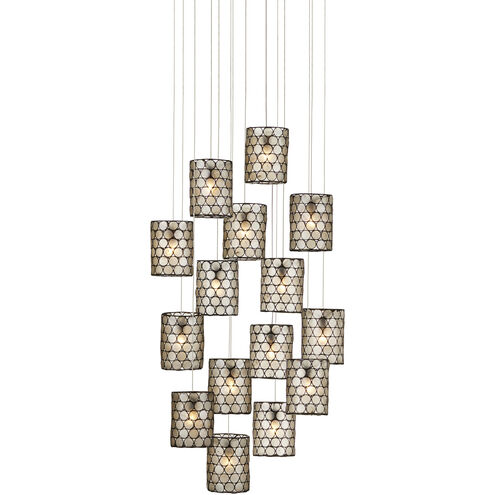 Regatta 15 Light 23 inch Cupertino and Silver Multi-Drop Pendant Ceiling Light