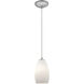 Champagne LED 5 inch Brushed Steel Pendant Ceiling Light in Opal