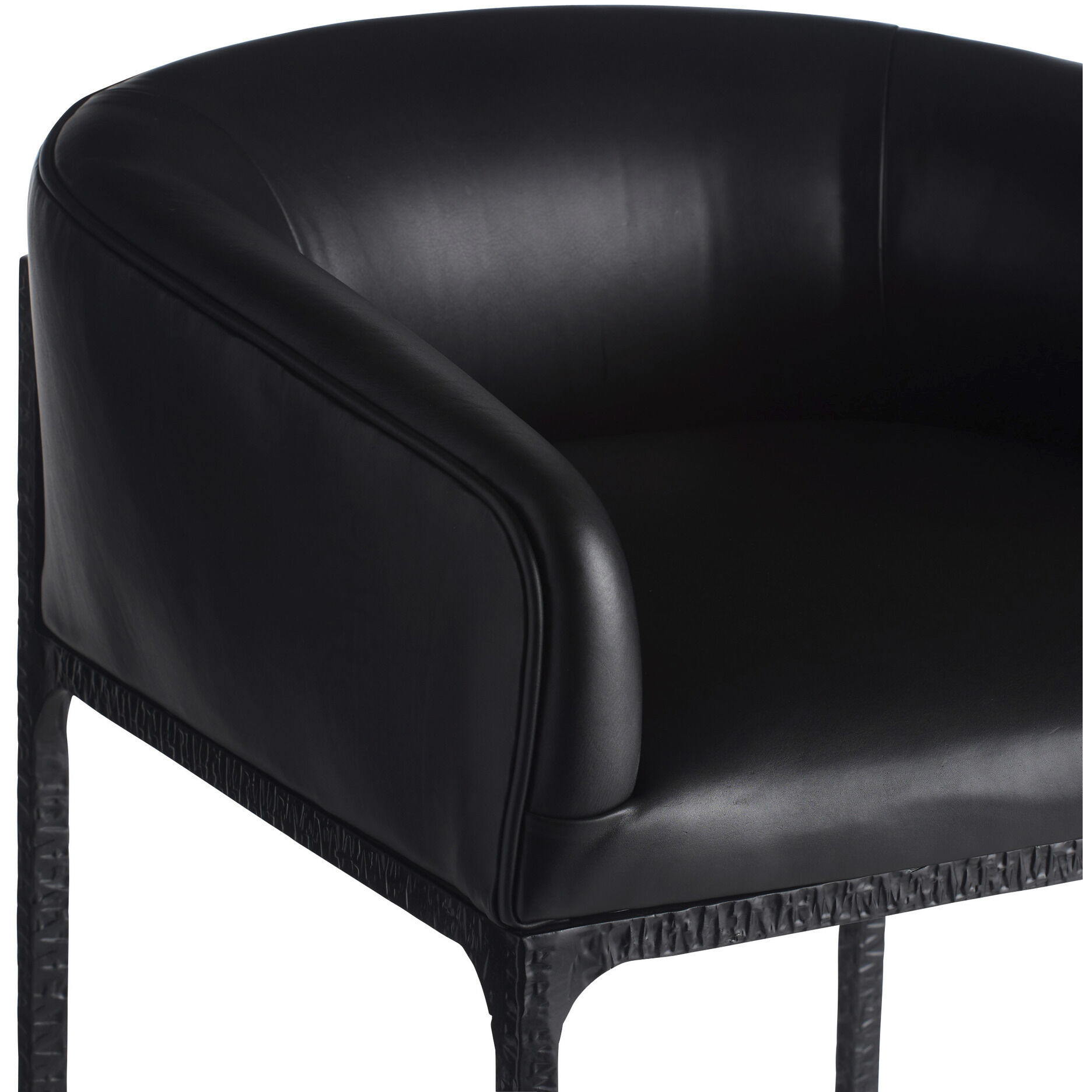 Osbourne 39 inch Black and Blackened Iron Bar Stool
