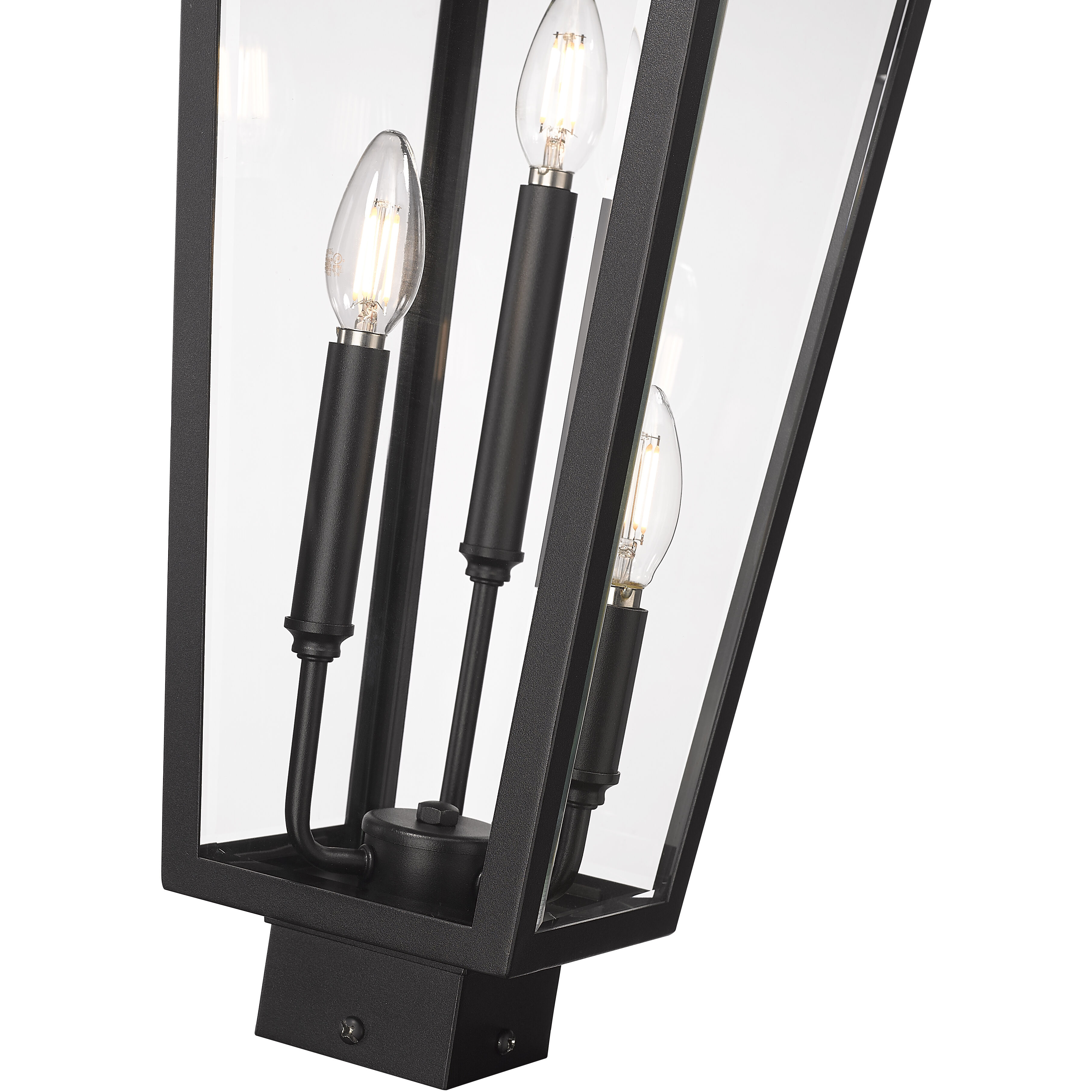 Gannon 3 Light 25.25 inch Black Outdoor Post Mounted Fixture