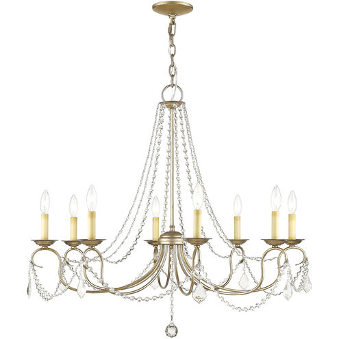Pennington 8 Light 34 inch Hand Painted Antique Silver Leaf Chandelier Ceiling Light