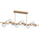 Luna LED 72 inch Novel Brass Chandelier Ceiling Light in 2700K LED, Zircon Inner - Clear Outer, Twisted Branch