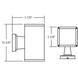 Ontario 2 Light 10 inch Grey Outdoor Wall Mount