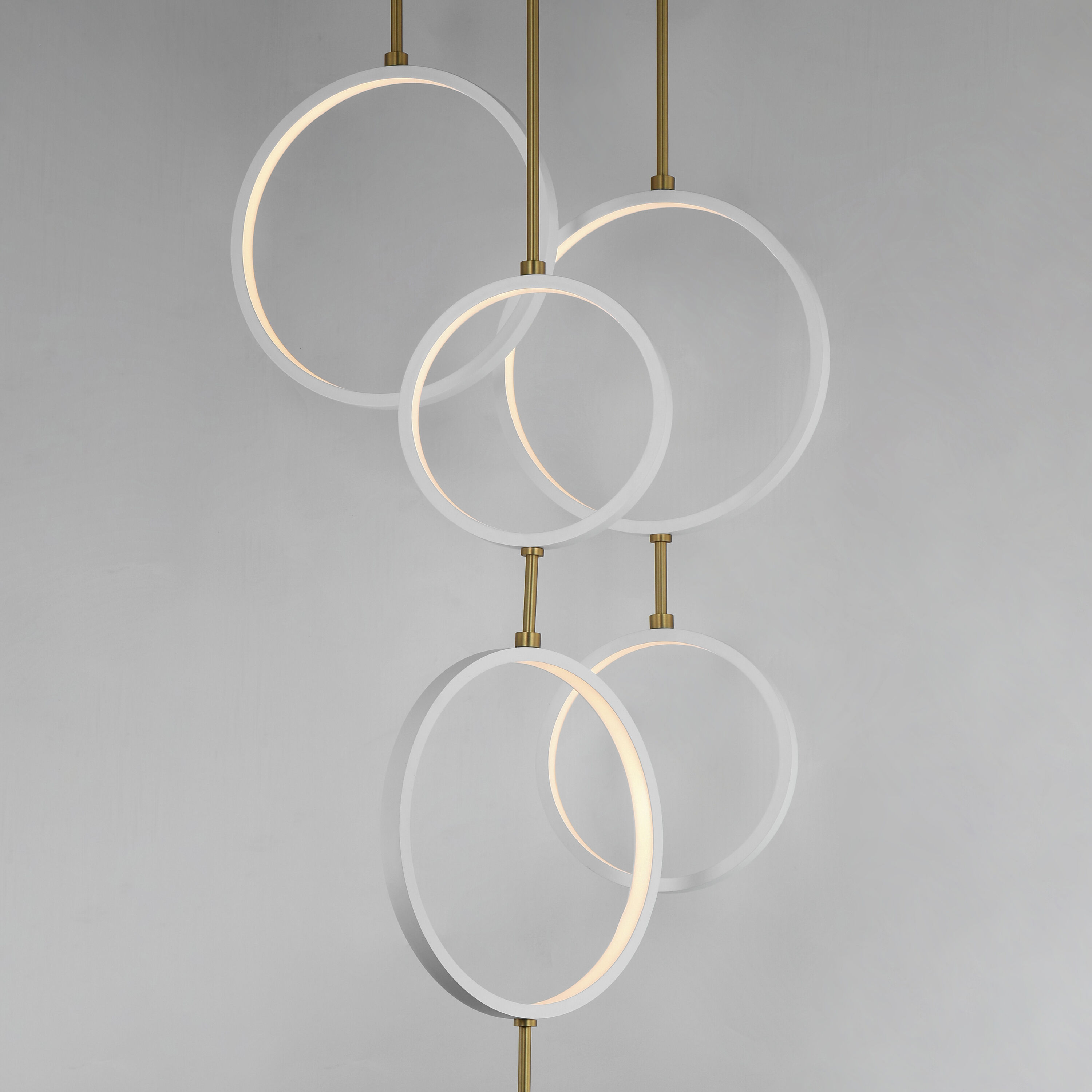 Hoopla LED 25 inch White and Gold Single Pendant Ceiling Light in White/Gold