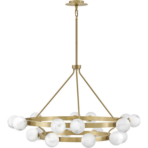 Selene LED 48 inch Lacquered Brass Chandelier Ceiling Light in Swirled, Multi Tier