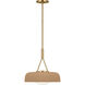 Richard June Liora 1 Light 15 inch Estate Brass Pendant Ceiling Light in Standard, Toast Stoneware
