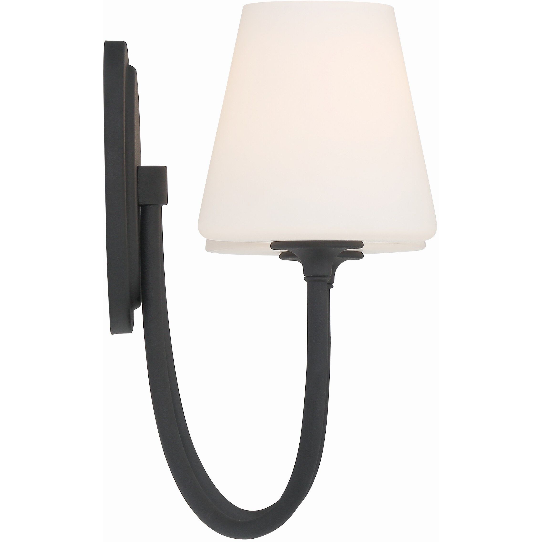 Juno Bath Wall Light in Black Forged