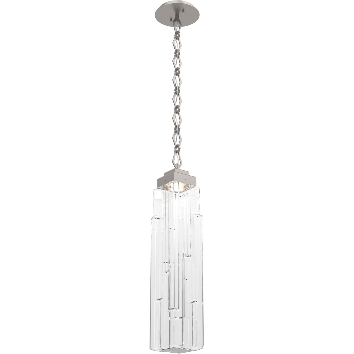 Ledgestone LED 6.4 inch Beige Silver Pendant Ceiling Light in 2700K LED, Diamond Chain