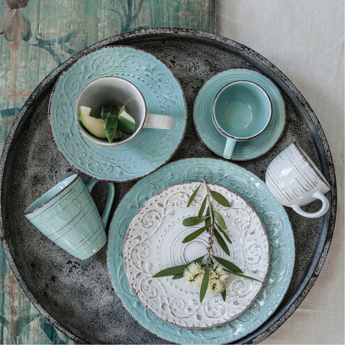 Rustic Flare Antiqued Turquoise Dinner Plate