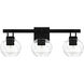 Celina 3 Light 24 inch Matte Black Bath Light Wall Light, Large