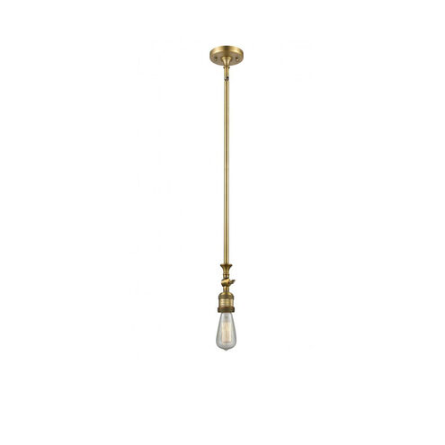 Franklin Restoration Bare Bulb 1 Light 4 inch Brushed Brass Mini Pendant Ceiling Light, Franklin Restoration