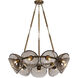 Diego 9 Light 36.5 inch Patina Gold Leaf Chandelier Ceiling Light