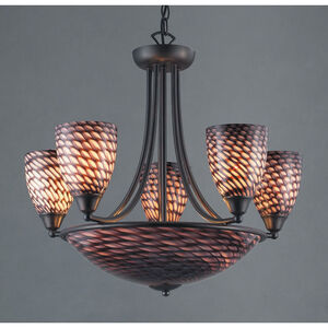 Arco Baleno 8 Light 23 inch Dark Rust with Plum Chandelier Ceiling Light
