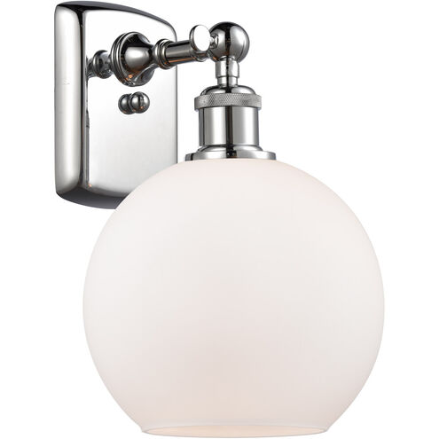 Ballston Athens 1 Light 8 inch Polished Chrome Sconce Wall Light in Matte White Glass, Ballston