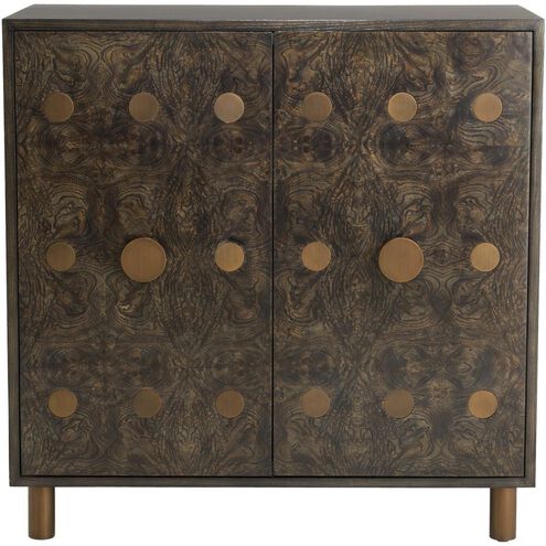 Keanu Truffle Burl and Truffle with Vintage Brass Cabinet