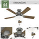 Swanson 44 inch Matte Silver with Autumn Walnut/Natural Wood Blades Ceiling Fan