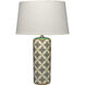 Harlequin 31 inch 100 watt Cream and Green Patterned Table Lamp Portable Light, Inline
