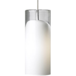 Horizon 1 Light 12 Satin Nickel Low-Voltage Pendant Ceiling Light in Incandescent, MonoRail, Frost Glass