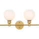 Collier 2 Light 19 inch Brass Wall sconce Wall Light
