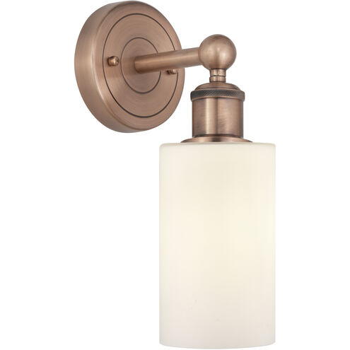 Clymer Sconce Wall Light in Antique Copper, Matte White