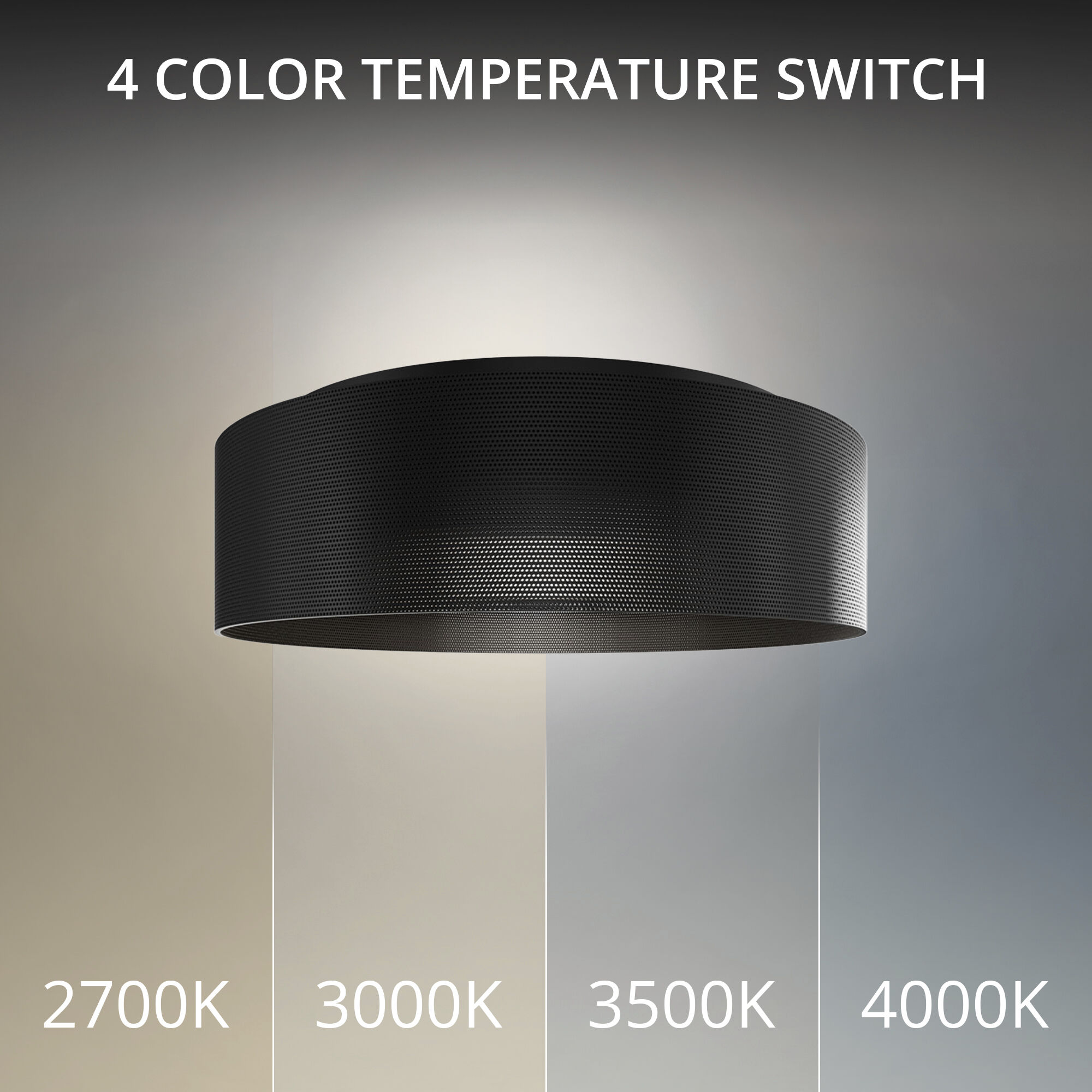 Grille LED 12 inch Black Flush Mount Ceiling Light in 3000K, dweLED