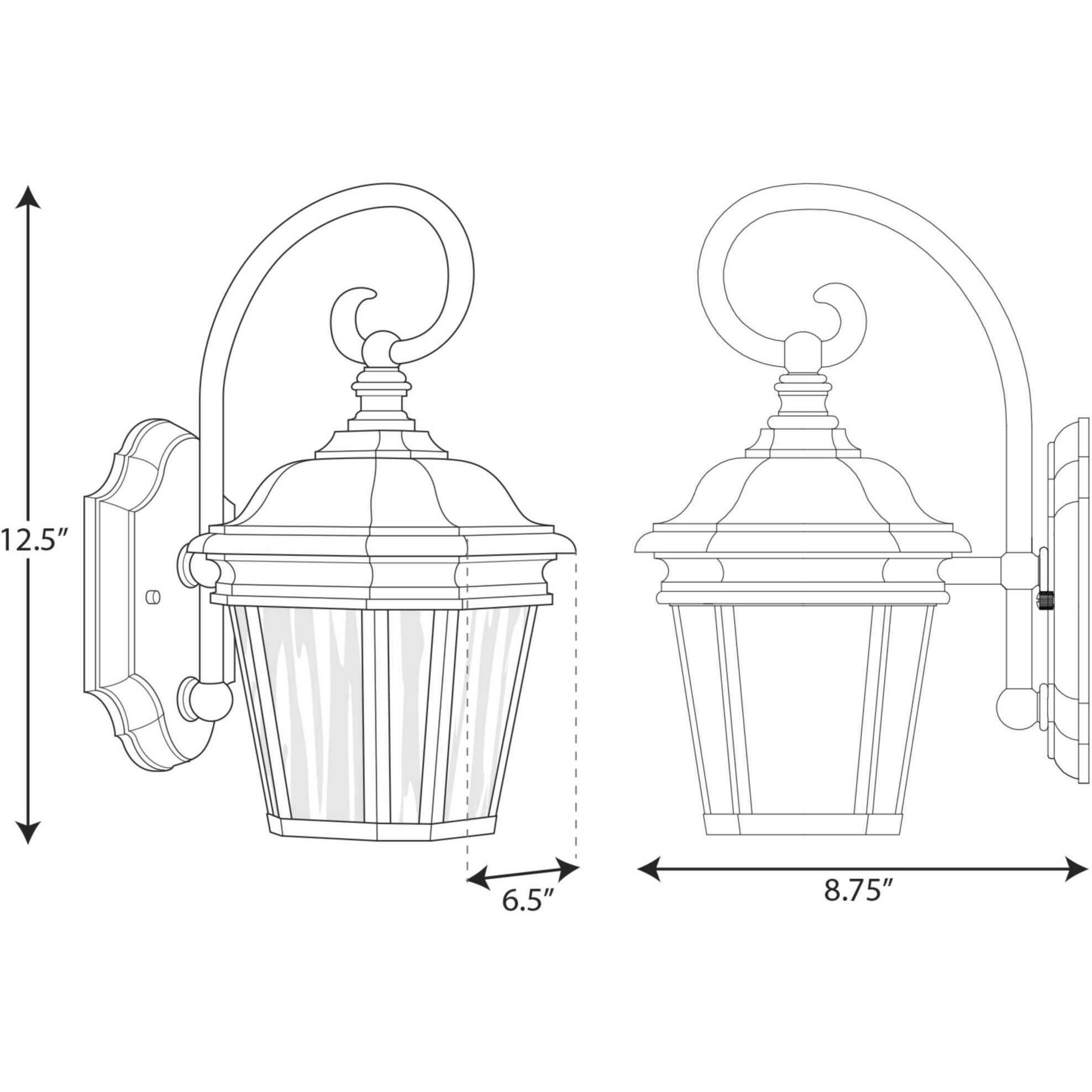 Crawford 1 Light 13 inch Textured Black Outdoor Wall Lantern, Small