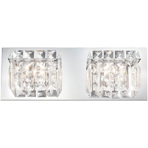 Crown 2 Light 13.4 inch Chrome Vanity Light Wall Light