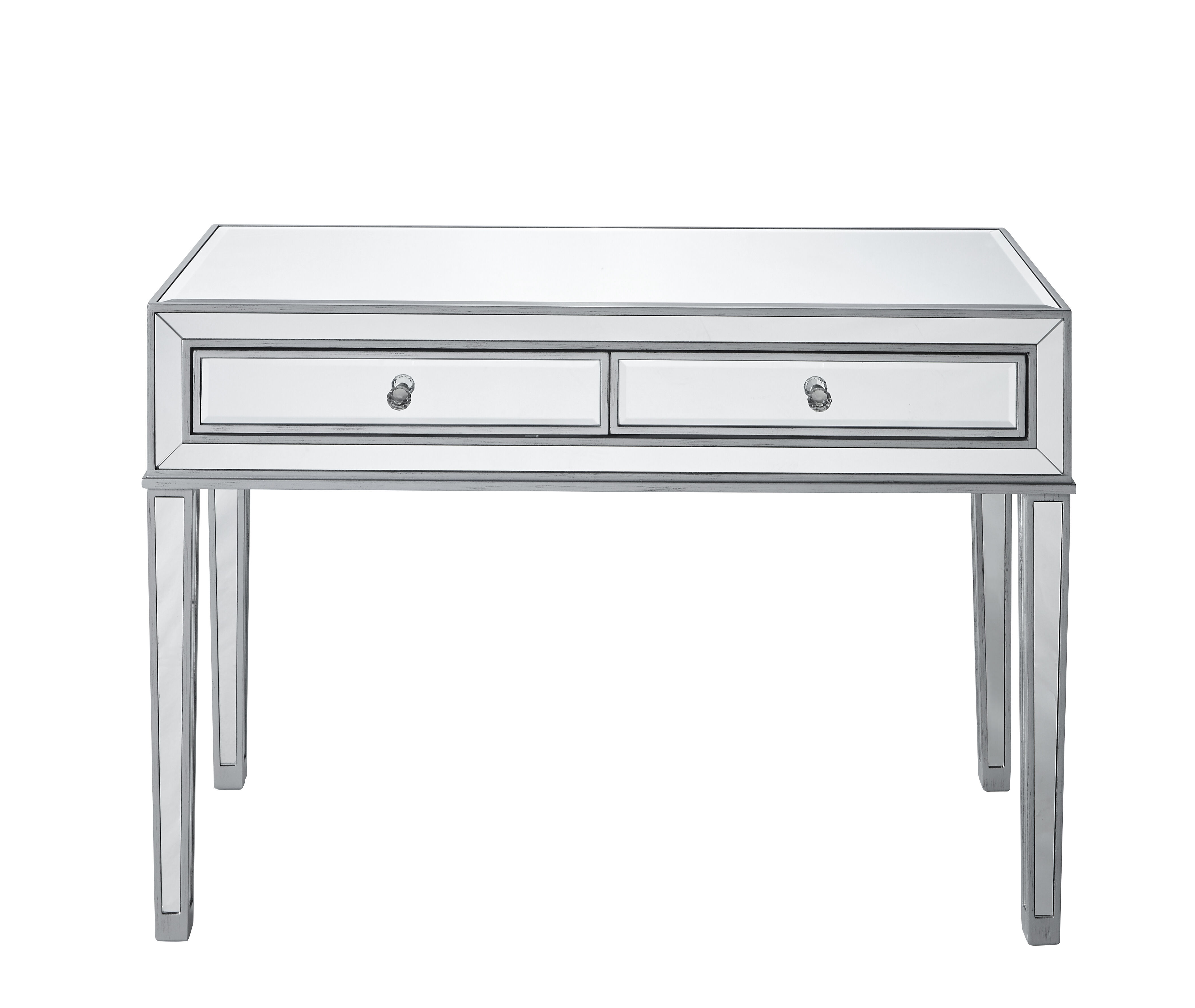 Reflexion 42 inch Antique Hand Painted Silver Desk 