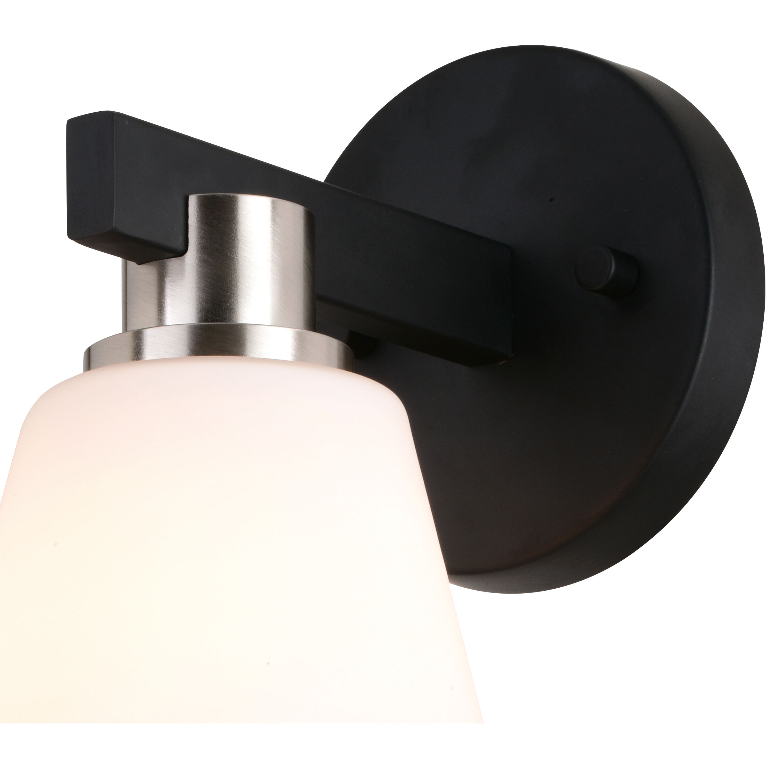 Vermont LED 7.5 inch Matte Black and Satin Nickel Bathroom Light Wall Light in 1