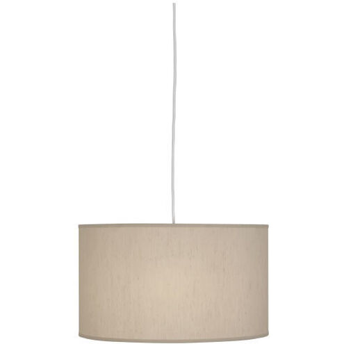 Elena 1 Light 15 inch Painted White Pendant Ceiling Light in Bone Dupioni