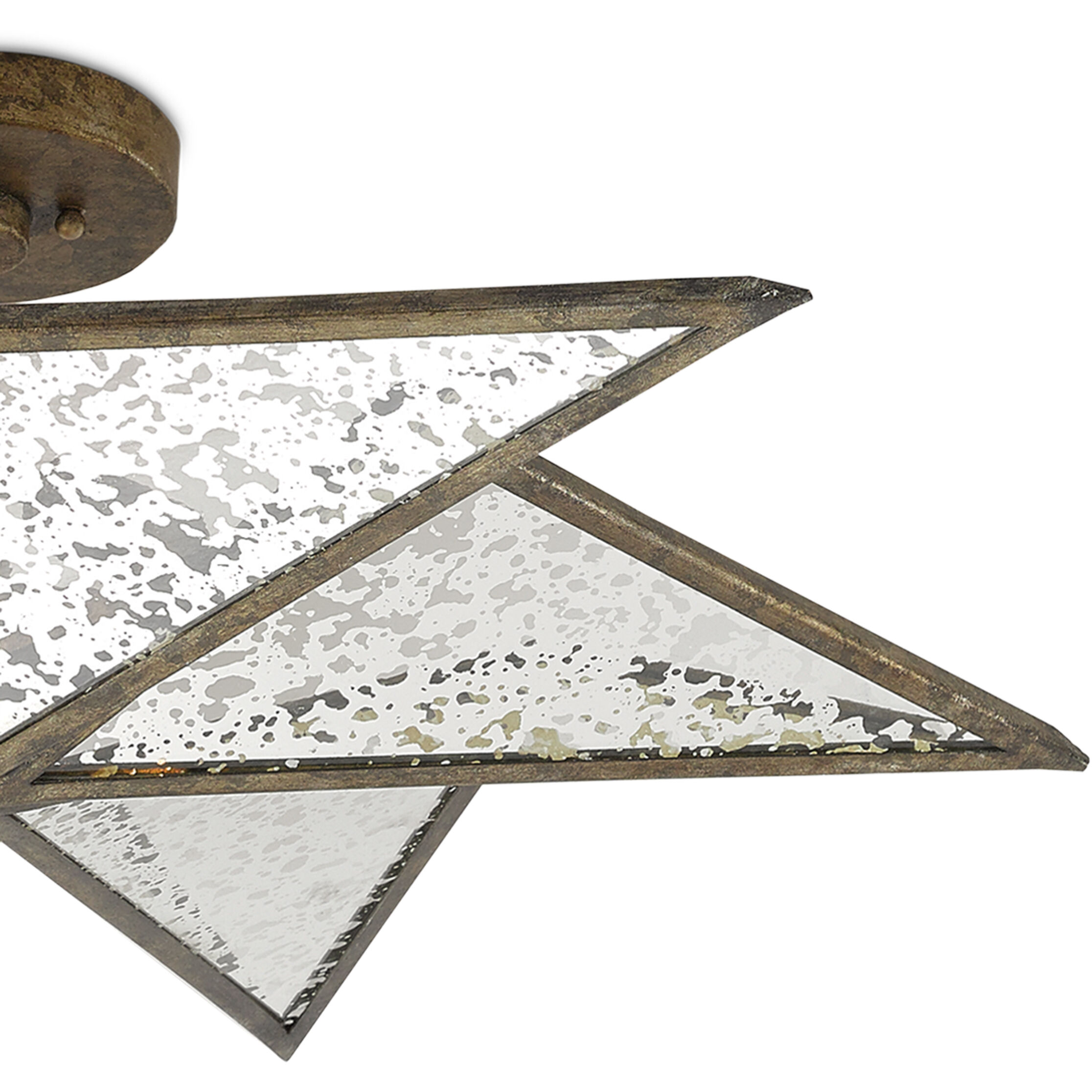 Stargazer 3 Light 30 inch Pyrite Bronze/Raj Mirror Semi-Flush Mount Ceiling Light