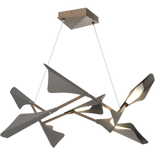 Plume LED 37.6 inch Ink and Natural Iron Pendant Ceiling Light