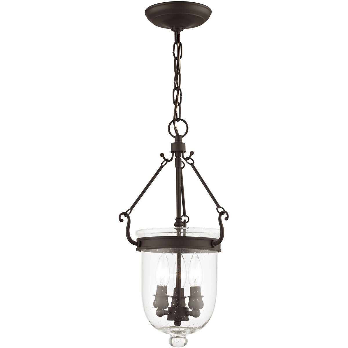 Jefferson 3 Light 10 inch Bronze Chain Lantern