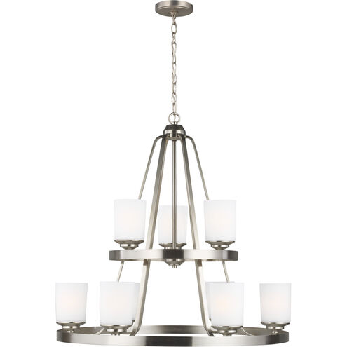 Kemal 9 Light 30 inch Brushed Nickel Chandelier Ceiling Light