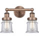 Canton 2 Light 14.25 inch Antique Copper Bath Vanity Light Wall Light in Clear