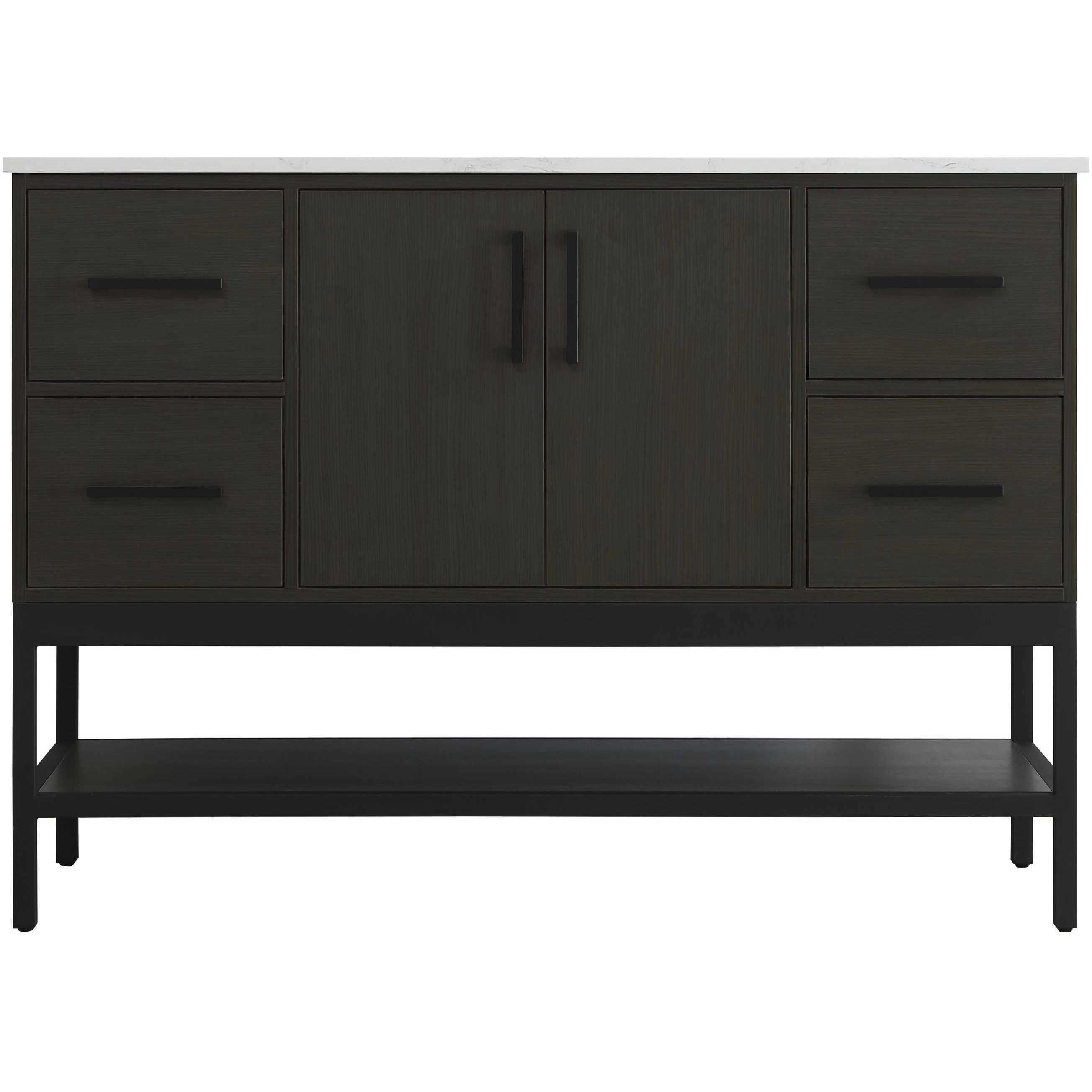 Lennox 48 X 34 inch Mocha Brown Bathroom Vanity Cabinet